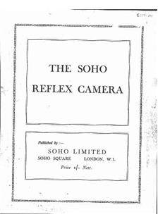 APM Ltd Soho Baby Reflex manual. Camera Instructions.